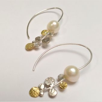 Boucles d'oreilles en argent et or