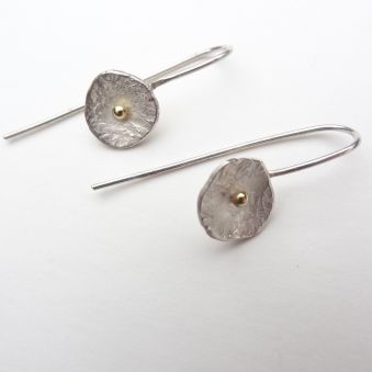 Boucles d'oreilles en argent et or jaune